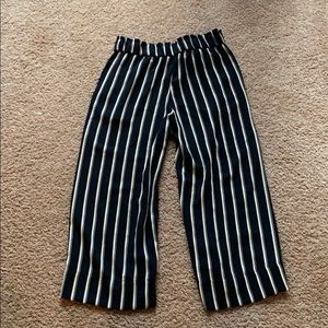 Navy blue and white trousers